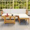 5 Pieces Acacia Wood Patio Conversation Set with 2-Tier Coffee Table Ideal for Outdoor Use
